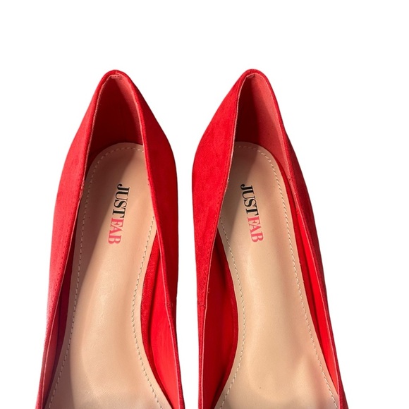 JustFab | Red Embellished Silver Bow Heels Size 11 NWOT - Picture 7 of 11